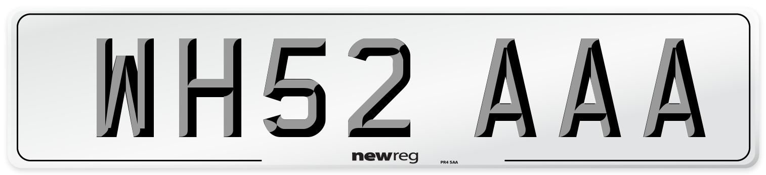 WH52 AAA Number Plate from New Reg
